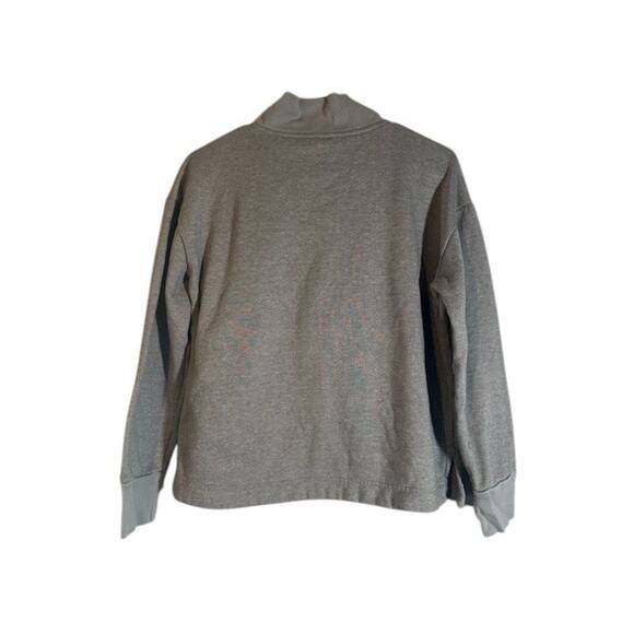 J.  Crew Gray Long Sleeve Button Henley Cotton Blend Sweatshirt Women Sz S - Picture 2 of 10